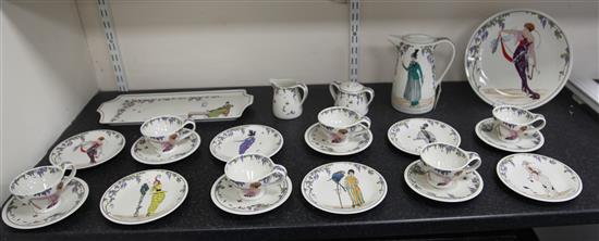 A Villeroy & Boch Design 1900 twenty five piece tea and coffee service, coffee pot 19.5cm.
